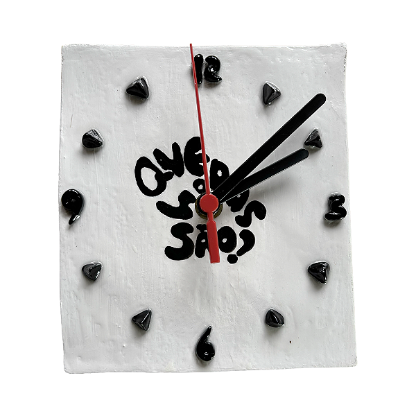 Relógio de Parede Que Horas São Feito à Mão