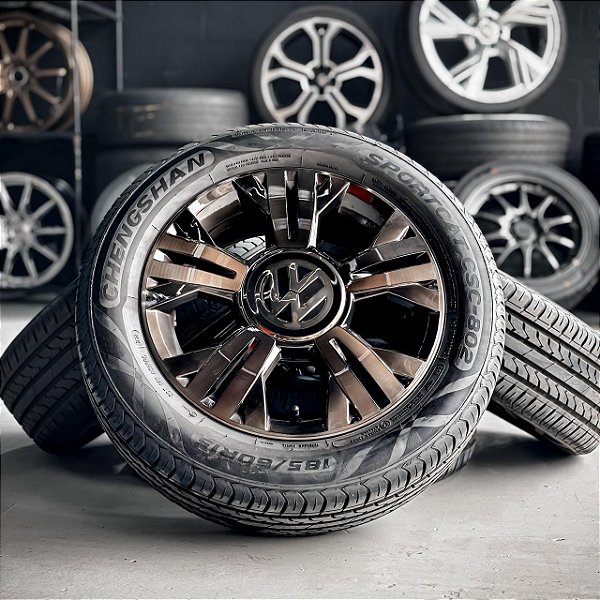 Jogo de rodas VolksWagen Cross UP! aro 15" + pneus Chengshan 185/60R15