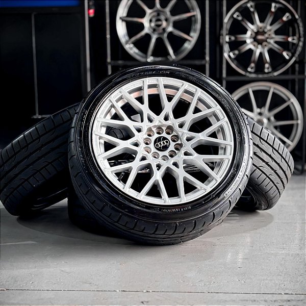 Jogo de rodas Carbon Amsterdan aro 17" + pneus Dunlop Direzza 225/45R17