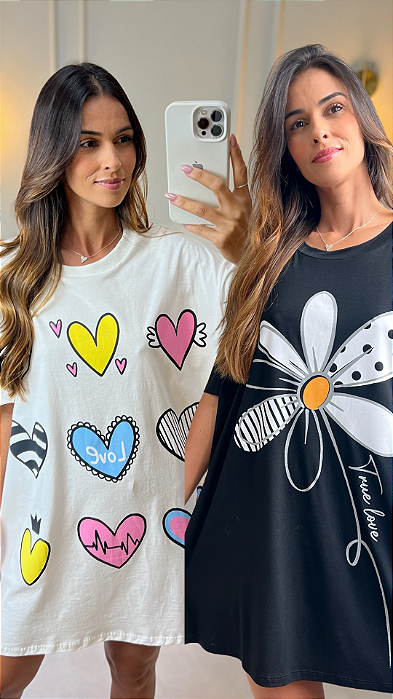 Kit 2 Camisetões Feminino Manga Curta - Empório do Algodão