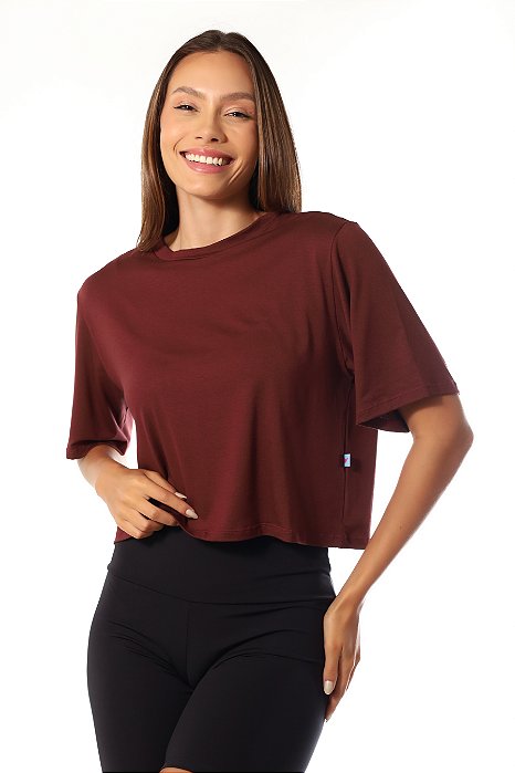 Blusa Cropped Feminina Pink Rock by Empório do Algodão