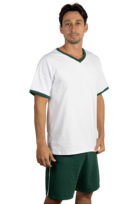 PIJAMA MANGA CURTA MASCULINO 100% ALGODÃO