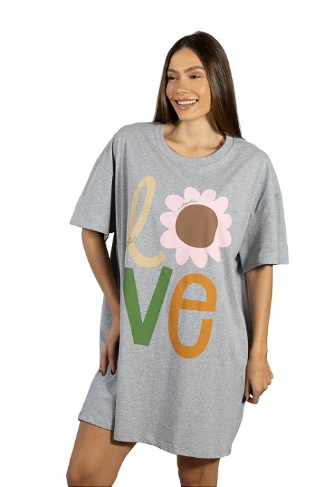 Camisetão Flor Mescla Feminino - Empório do Algodão