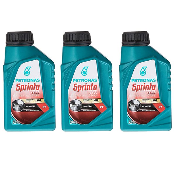 Kit 3 Óleo Para Motor Petronas Sprinta 2t T300 Mineral 500ml