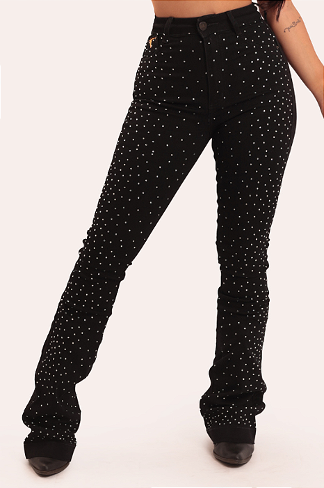 Calça Black Silver Shine Texas Ranch