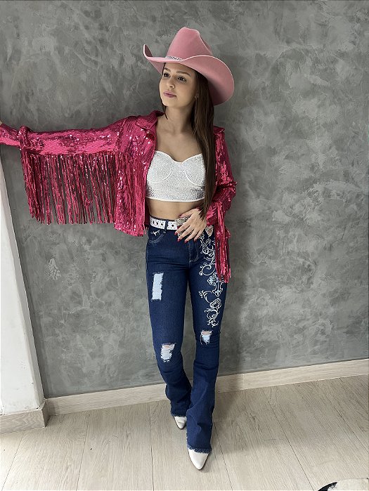 Jaqueta Country Fest Texas Ranch Pink