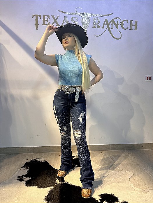 Calça Jeans Stoned Shine Texas Ranch Jeans