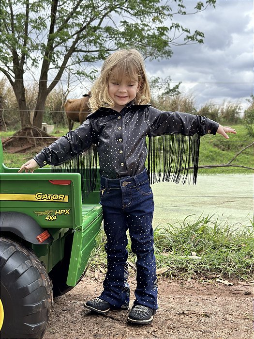 Body Camisa Infantil Nossa Senhora c/ Franjas Texas Ranch