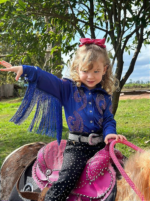 Body Camisa Infantil Azul All Pink Texas Ranch