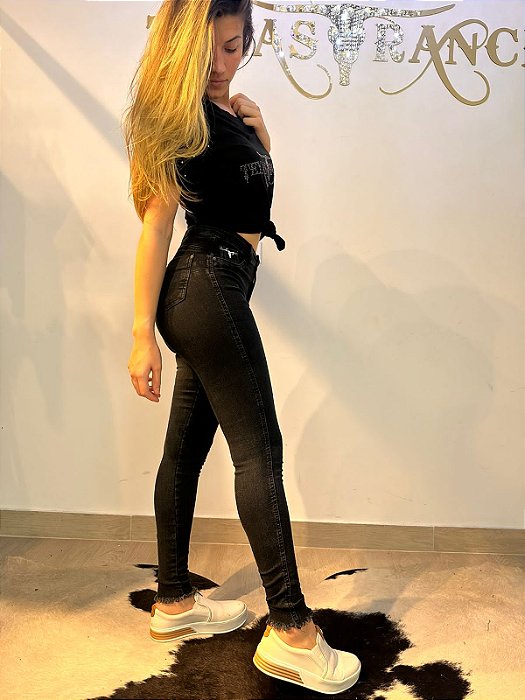 Calça Jeans Preta Básica Skinny