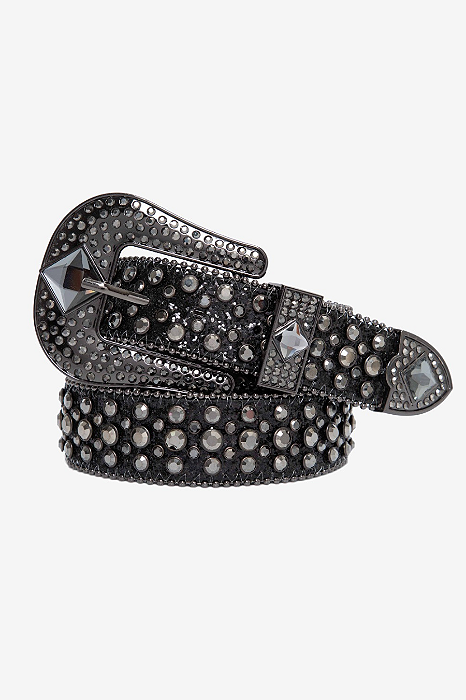 Cinto Country Glitter Preto c/ Pedras