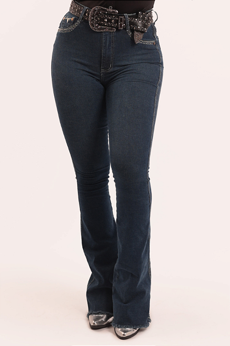 Calça Jeans Bordada Indian Bull Texas Ranch TR99