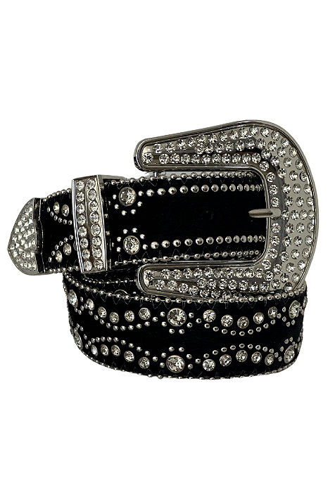 Cinto Country Inteiro em Strass Prata Texas Ranch TR55