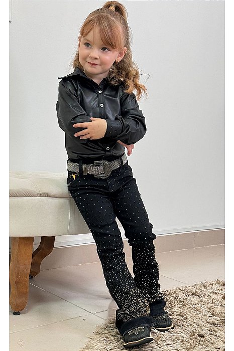 Calça Jeans Infantil Black & Gold Diamond Texas Ranch Jeans TR17