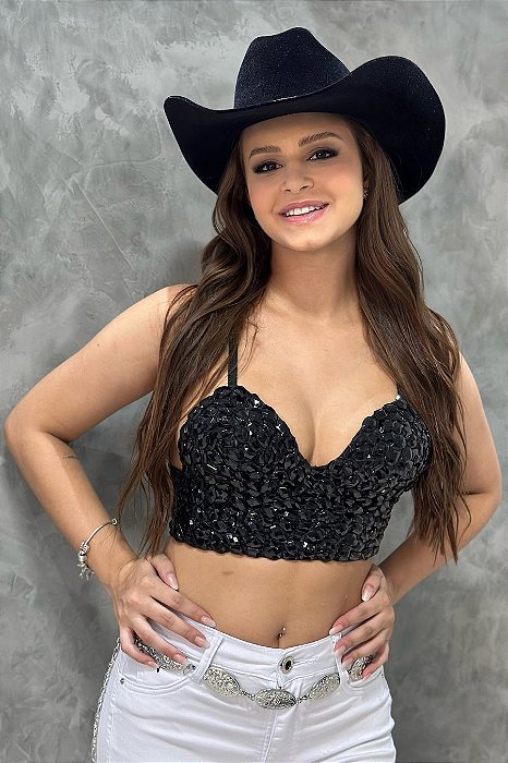 Cropped Moda Country All Black Crystal TR45