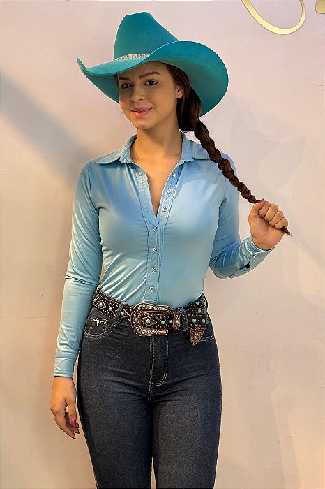 Body Camisa Cirrê Azul Bebê Básico TR109