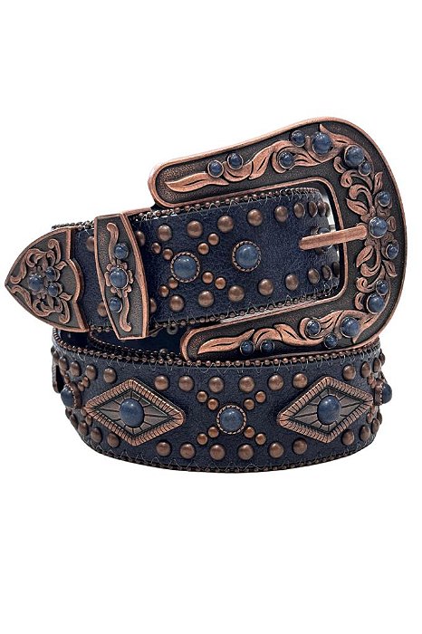 Cinto de Couro Feminino Preto Oldest Texas Ranch Ref. TR071