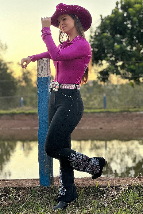 Calça Jeans Blue Cross Strass Texas Ranch Jeans Ref. TR138