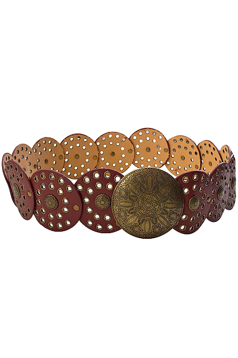 Cinto Country Marrom Western Couro Sintético Texas Ranch Ref. TR83