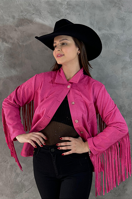 Jaqueta Suede Pink Franjas Basic Texas Ranch Jeans Ref. TR33