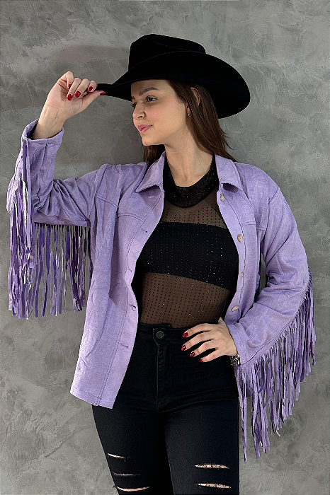 Jaqueta Suede Lilac Franjas Basic Texas Ranch Jeans Ref. TR37