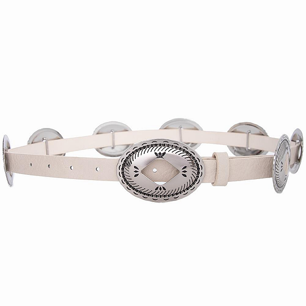 Cinto Concho Boho Branco Moda Country Texas Ranch Ref. TR117