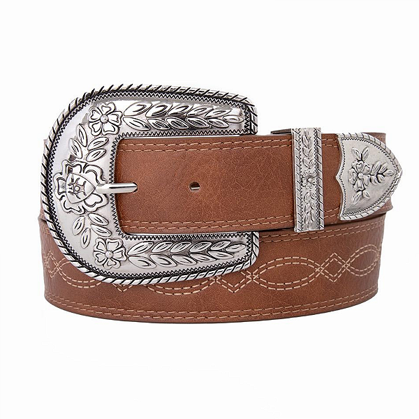 Cinto Caramelo Bordado Moda Country Texas Ranch Ref. TR121