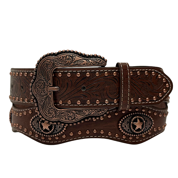 Cinto de Couro Western Star Marrom Texas Ranch Ref. TR133