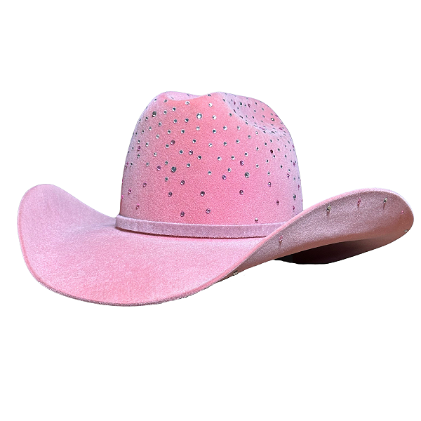 Chapéu Rosa Detalhado C/ Strass Prata Ref. TR22