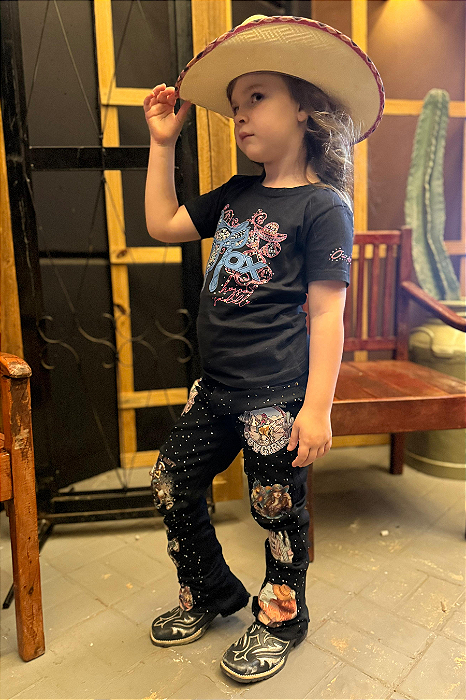 Calça Jeans Preta Infantil Western Design Ref. TR24