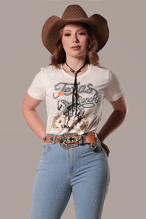 Camiseta Feminina Off White Miss Desert Texas Ranch Ref. TR35
