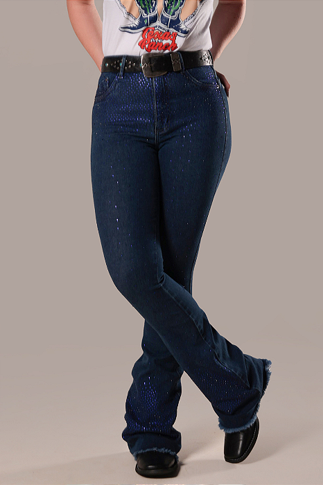 Calça Jeans Azul Stoned Blue Intense Diamond Ref. TR278