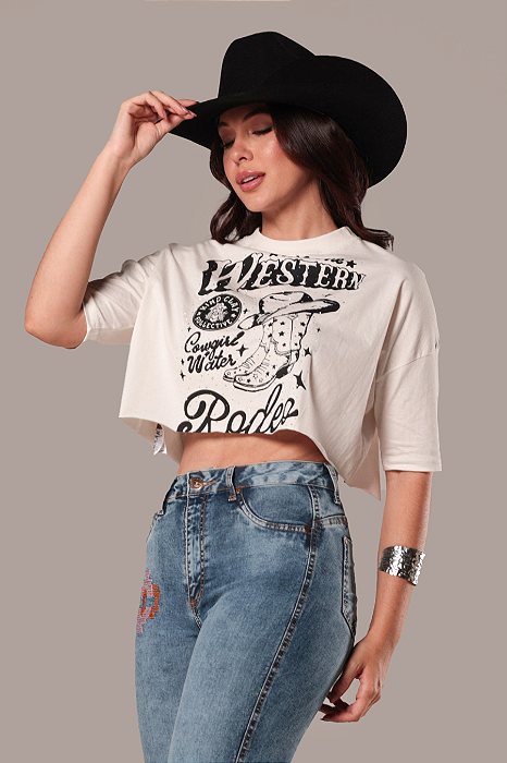 Cropped Oversized Off White Western Rodeo Ref. TR111
