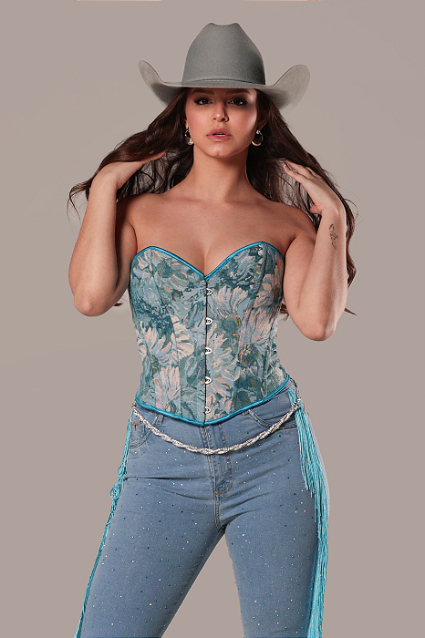Corselet Azul Country Sessions Estampado REF. TR23