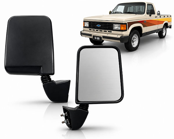 Par Retrovisor Fixo Gm D20 e Bonanza 1985 1986 1987 1988 1989 1990 1991 Retrovex