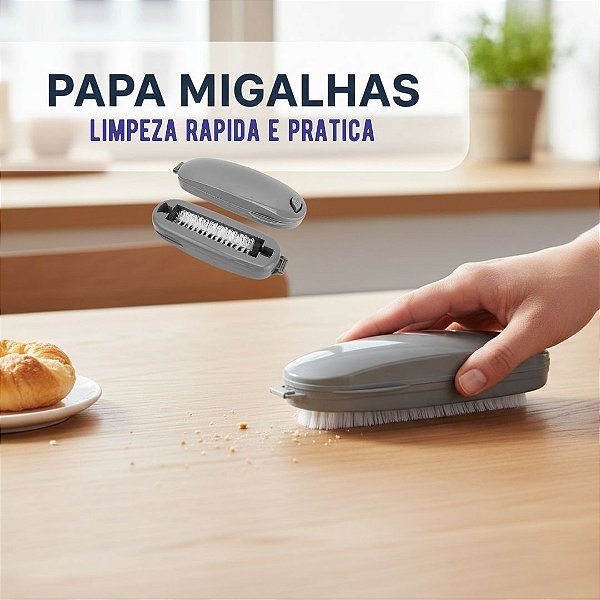 Escova Papa Migalhas | Limpeza Prática Toalhas Estofados Farelos Migalhas Pelos | Escova Rotativa com Reservatório Interno | Vassourinha de Mesa
