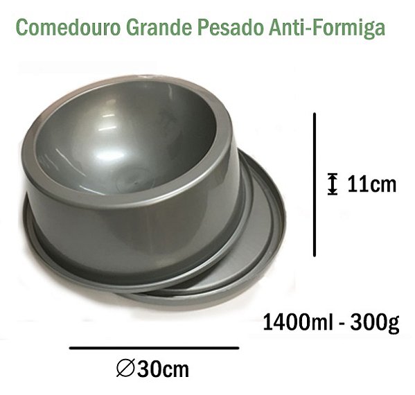 Bebedouro Comedouro Pesado Plástico Cães de Grande Porte Aluminizado