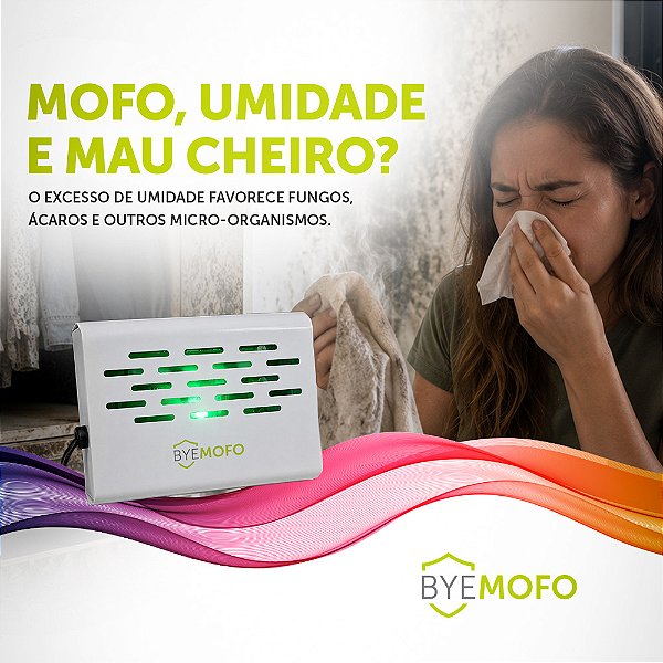 Desumidificador Eletrônico Antimofo BYEMOFO Armário Closet Elimina Mofo Bolor Ácaros e Fungos