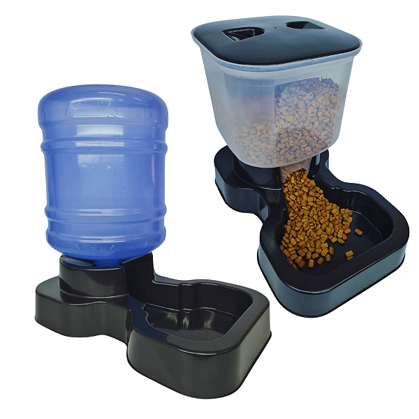 Kit Bebedouro e Tratador Cachorro Grande Porte Automatico