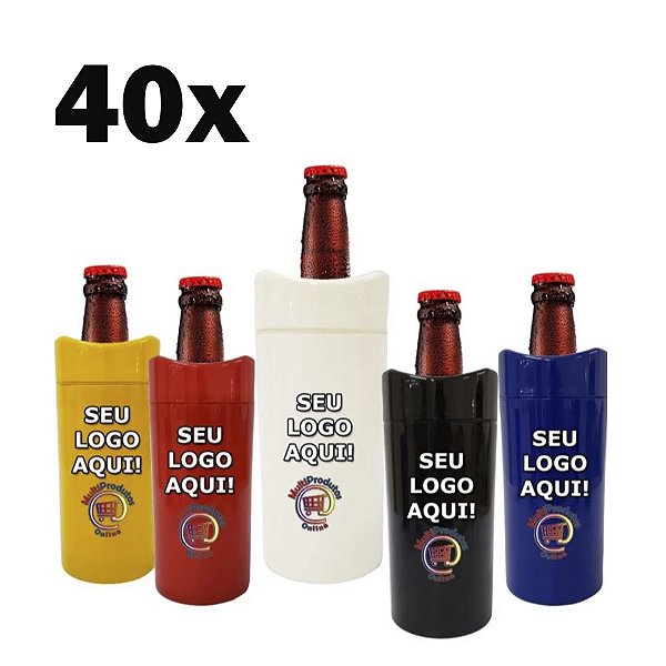 Porta Garrafa Litrão Camisinha Cerveja Térmico 1L - Kit 40 PERSONALIZADO
