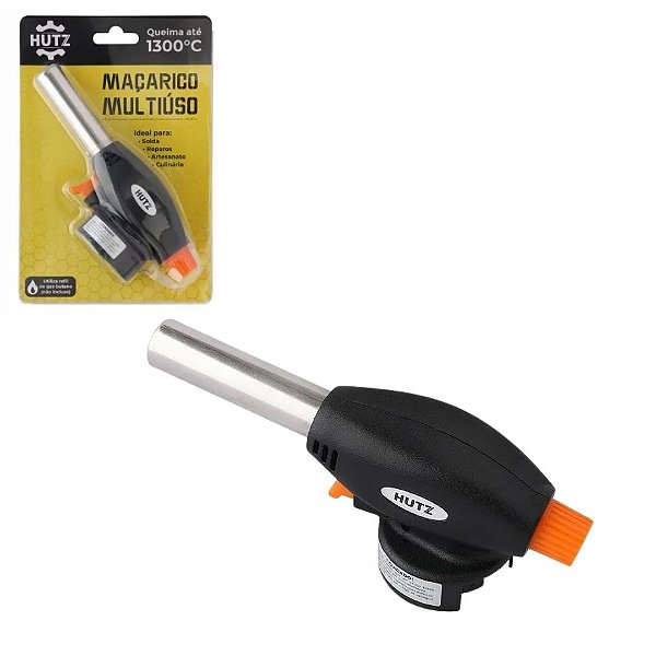 Maçarico | Multiuso | Culinária, Confeitaria, Artesanato, Solda, Reparos | Uso Profissional e Doméstico – Queima até 1300°C – Compatível com Refil de Gás Butano (não incluso)