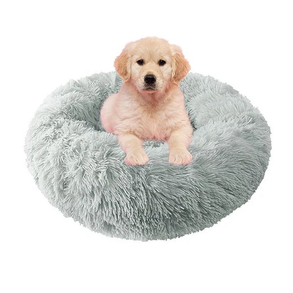 Cama Caminha Pet Luxo Cachorro E Gatos Pelúcia Fofinha Redonda Rosquinha Donuts