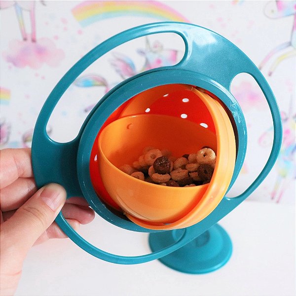 Prato Mágico Infantil Bebê Giratório 360º Alimento Não Cai