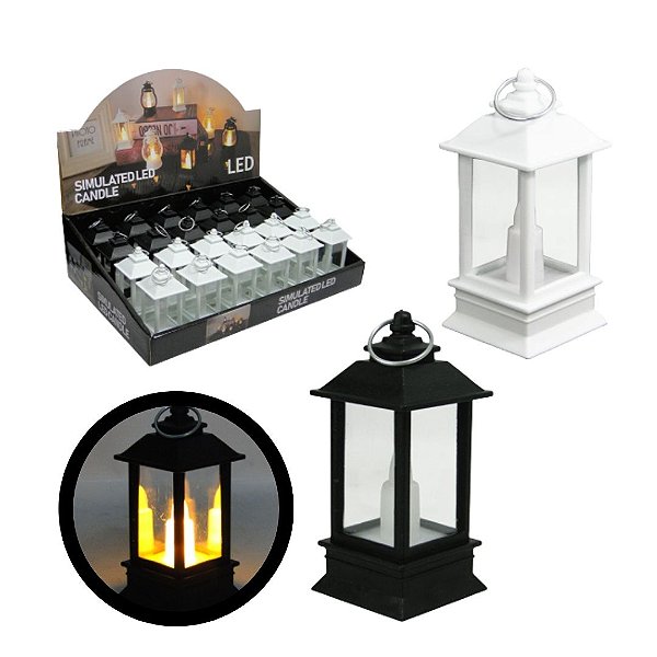 Vela Lamparina Decorativa Eletrônica LED – Kit com 12 Unidades | 15x5,5cm | À Bateria