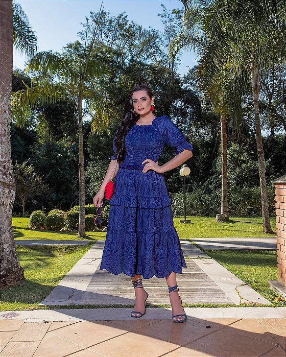 Vestido Louise - Jeans bordado