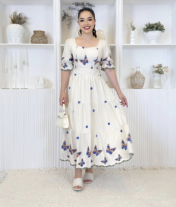 Vestido Marina Butterfly Azul