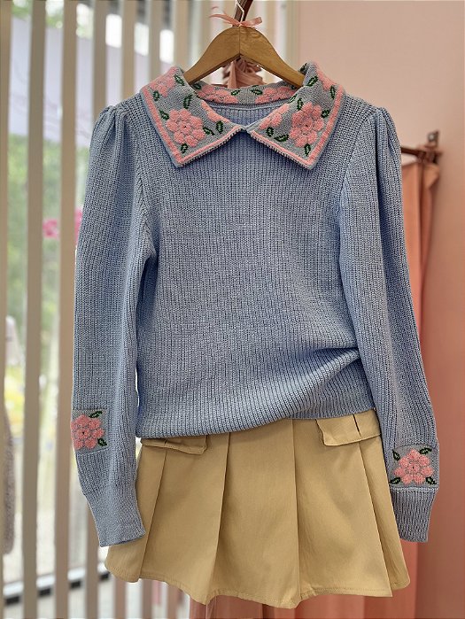 Blusa Tricô - Azul