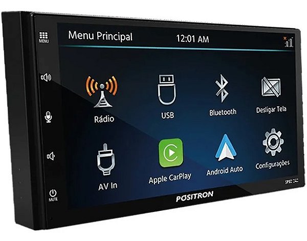 Central Multimídia Positron 7" Sp9010Ac Touch Screen Conexão Bluetooth Apple Carplay Android Auto Usb