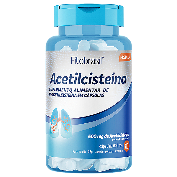 Acetilcisteína - 60 cáps de 600 mg