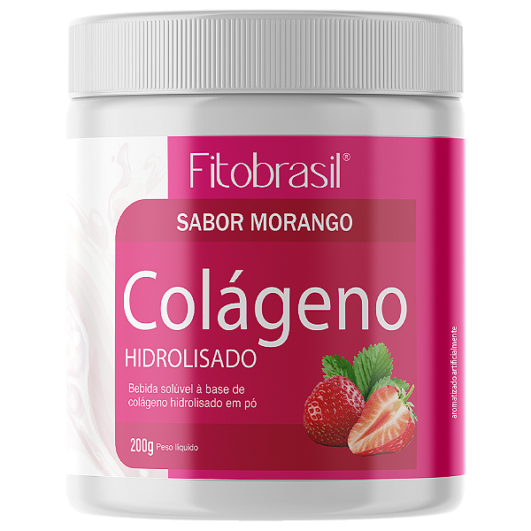 Colágeno em pó sabor Morango 200g